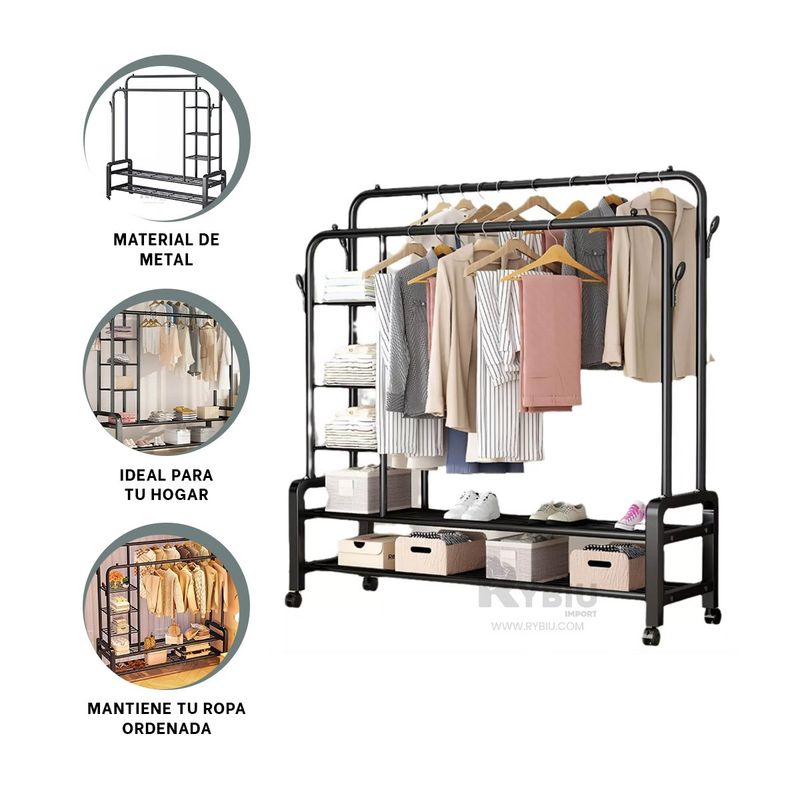 GENERICO - Soporte Doble con 2N Inferiores Negro Y+Post-it Adhesivos