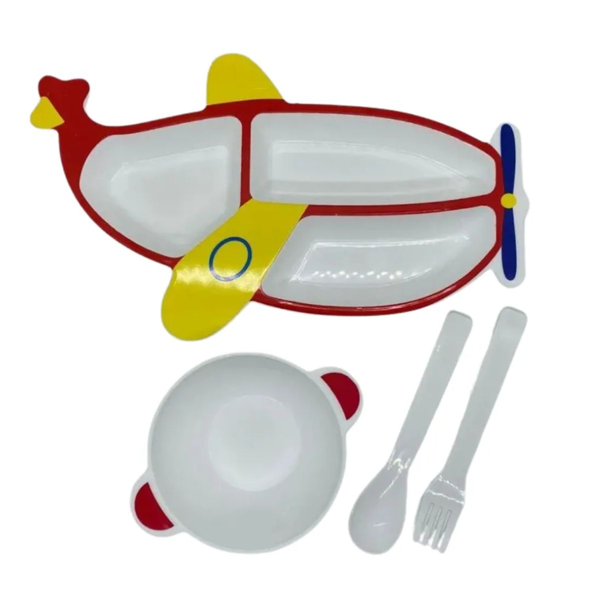 GENERICO - Set Plato Avion + Cubiertos