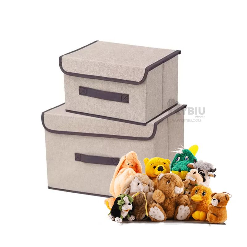 GENERICO - Caja Espaciosa para Almacenar Articulos 25x19x16 Beige
