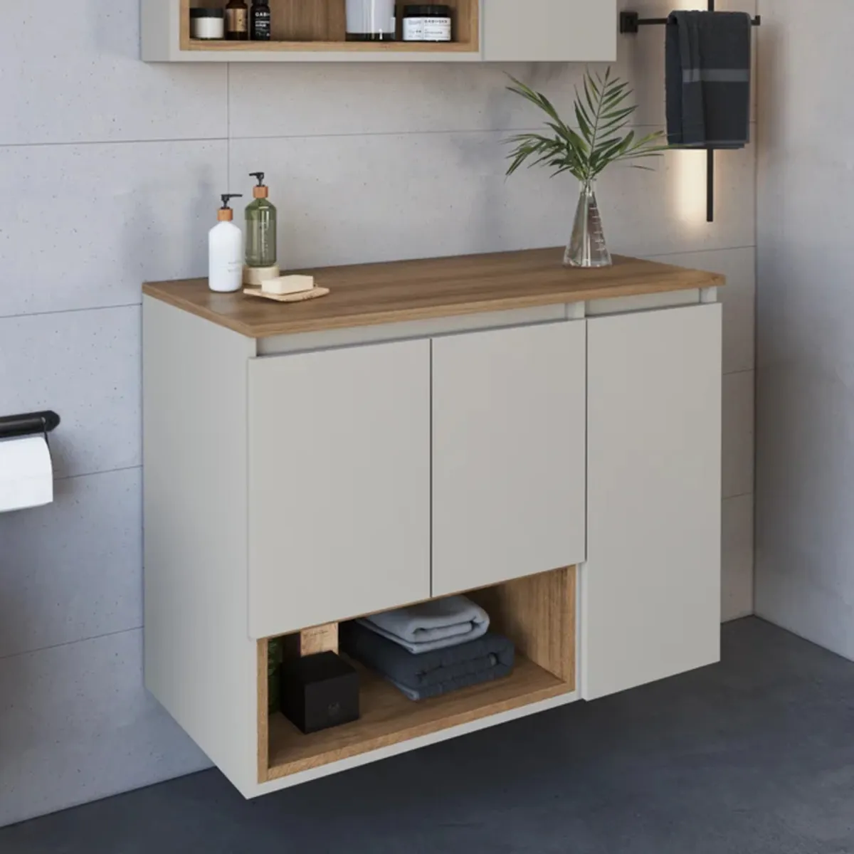 GENERICO - Mueble de Baño Saimori Blanco y Marrón R&R MUEBLES