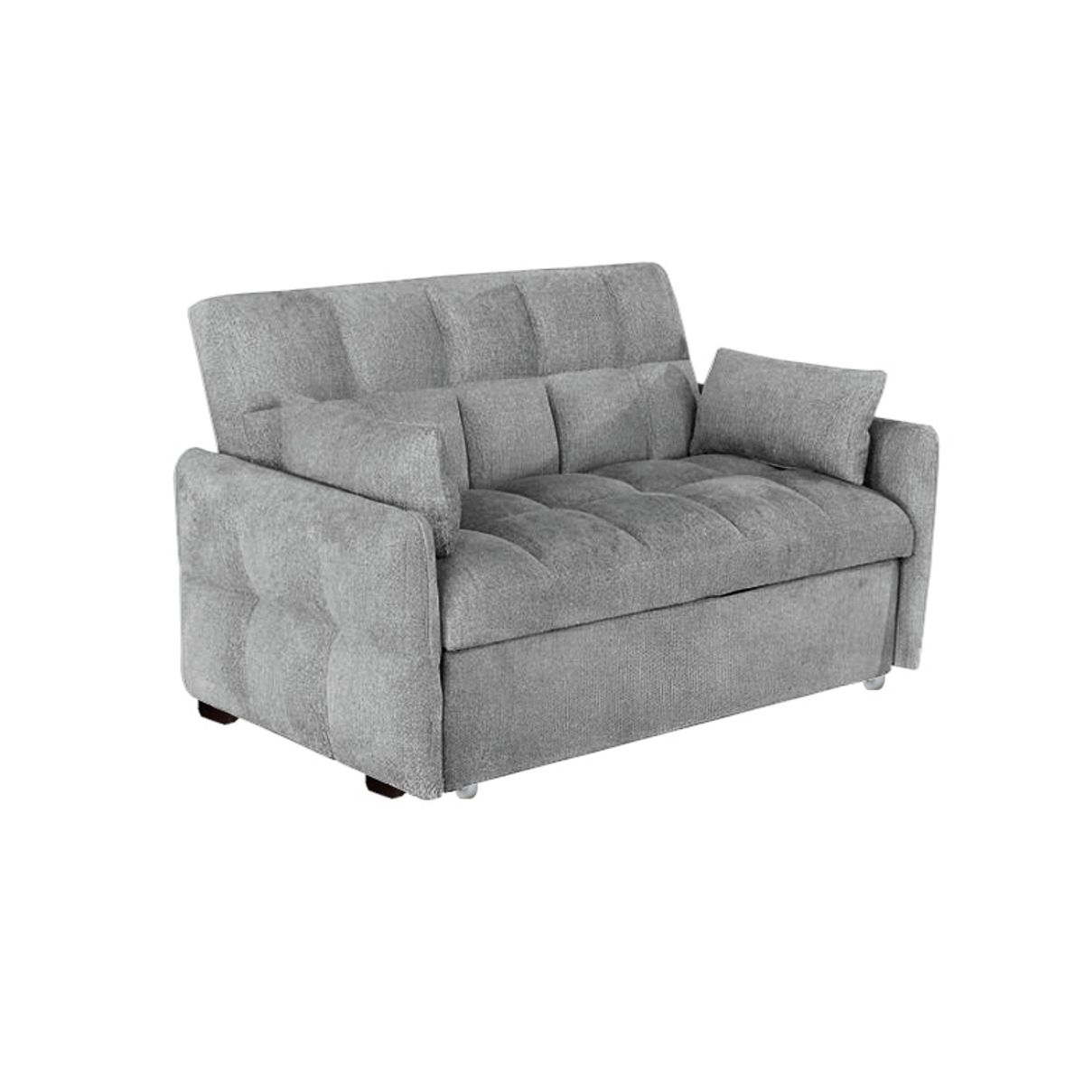 BARAKA HOME - Sofá Cama Aloro con 2 Almohadas 1.5 Plz - Gris Claro