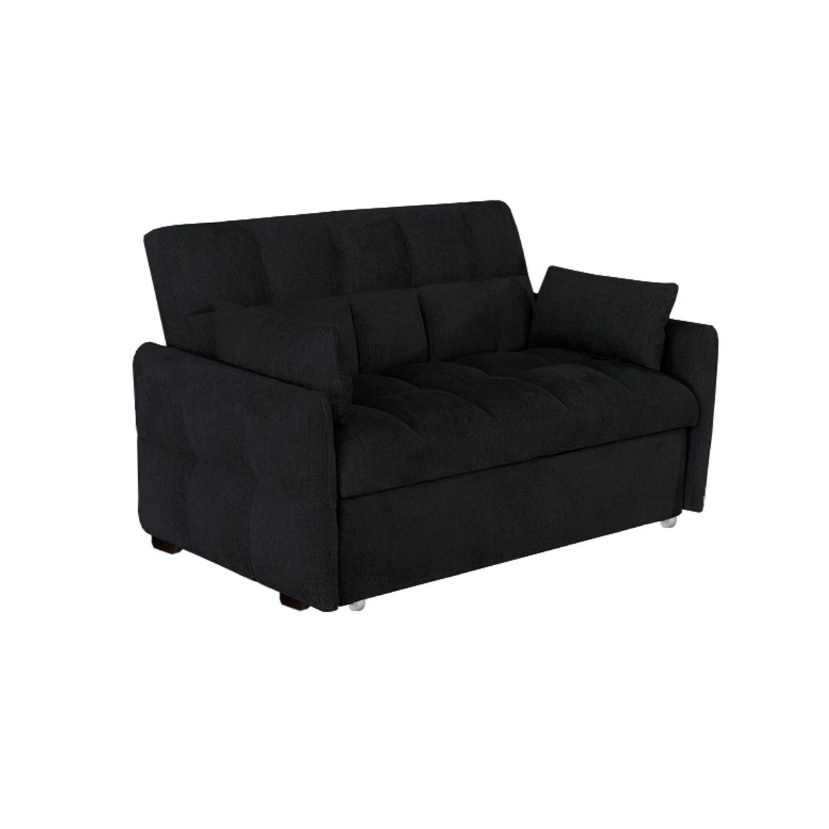 BARAKA HOME - Sofá Cama Aloro con 2 Almohadas 1.5 Plz - Negro