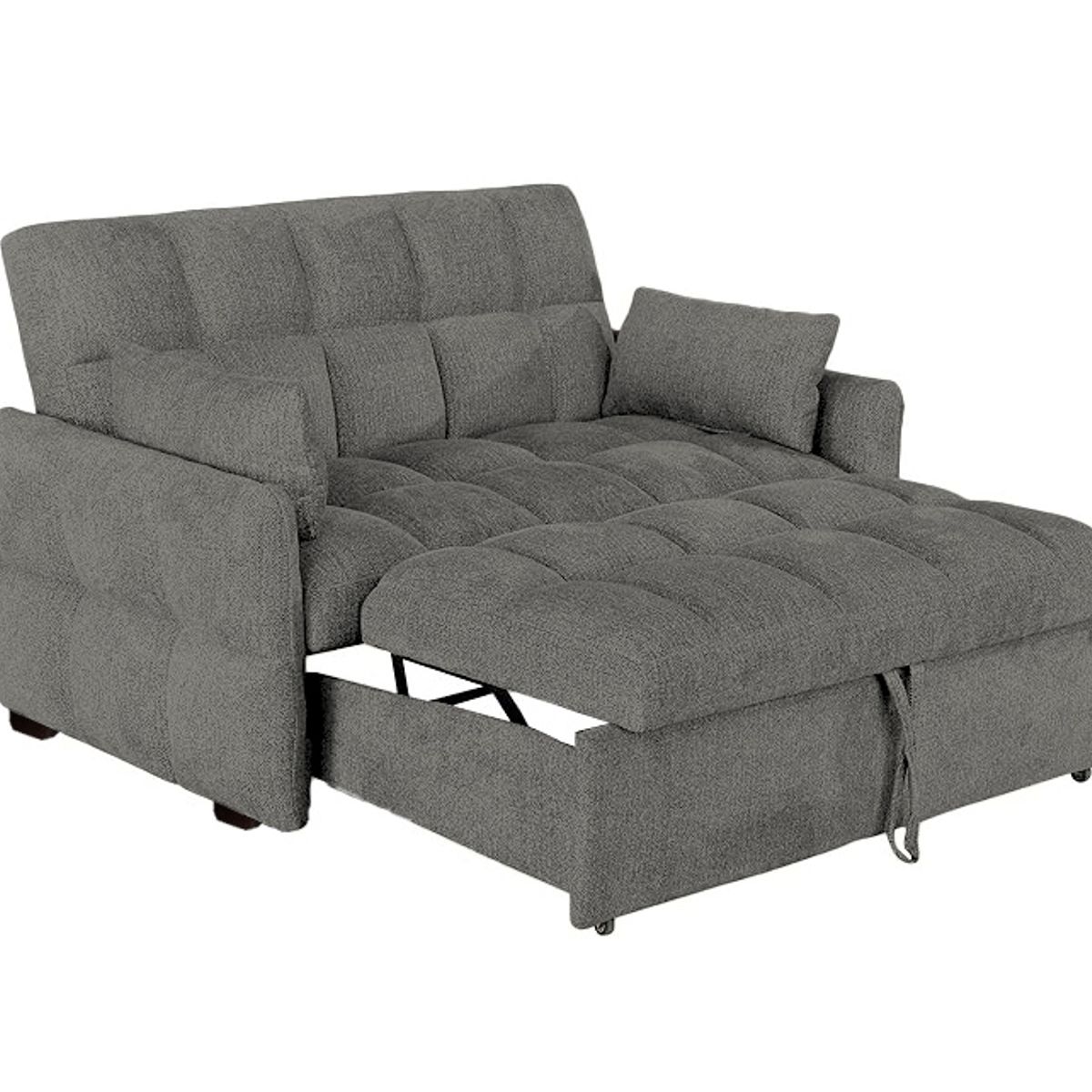 BARAKA HOME - Sofá Cama Aloro con 2 Almohadas 2 Plz - Gris Oscuro