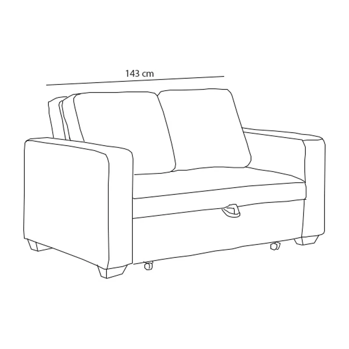 BARAKA HOME - Sofá Cama Skopie con 2 Almohadas 1.5 Plz - Chocolate