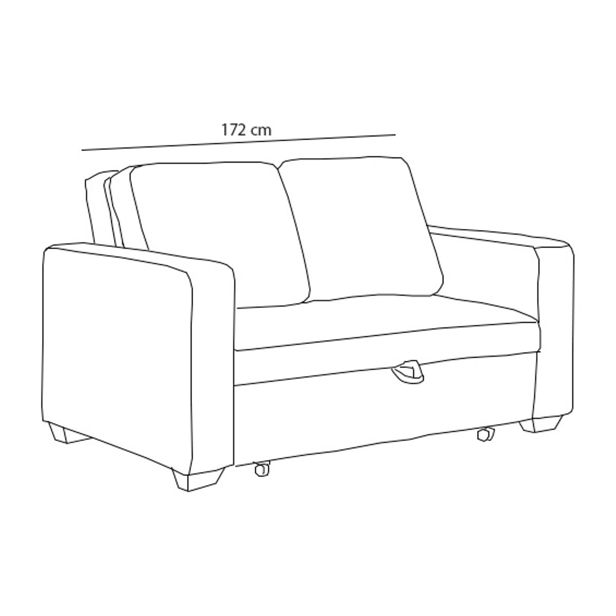 BARAKA HOME - Sofá Cama Skopie con 2 Almohadas 2 Plz - Gris Oscuro