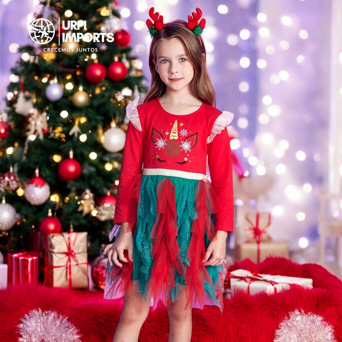 GENERICO - VESTIDO PARA NIÑA NAVIDAD CASUAL