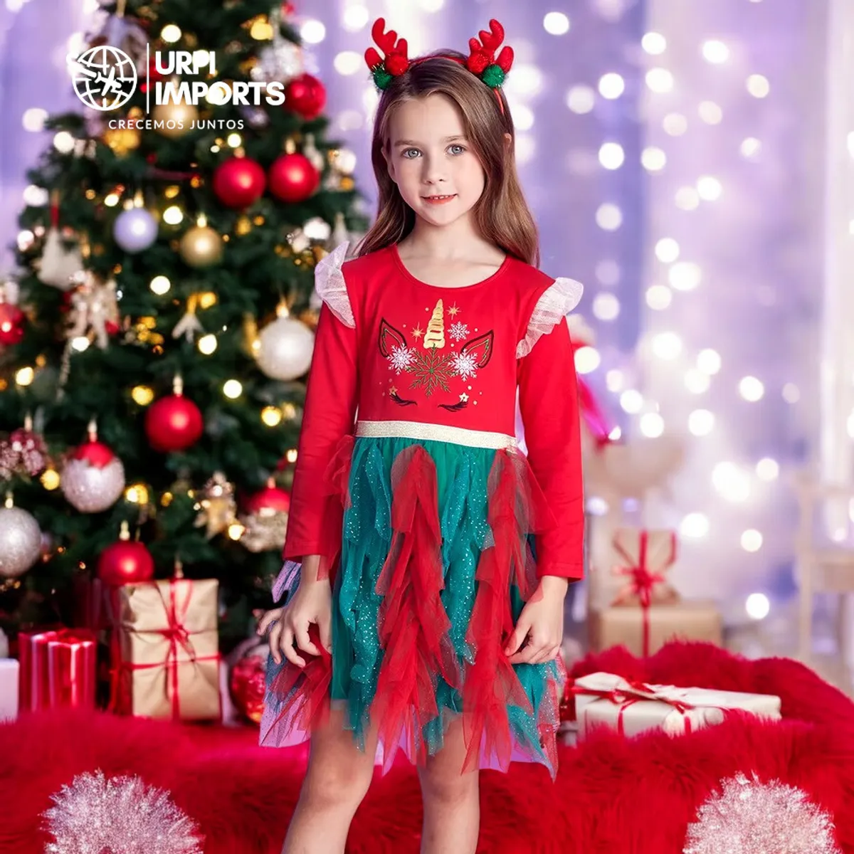 GENERICO - VESTIDO PARA NIÑA NAVIDAD CASUAL