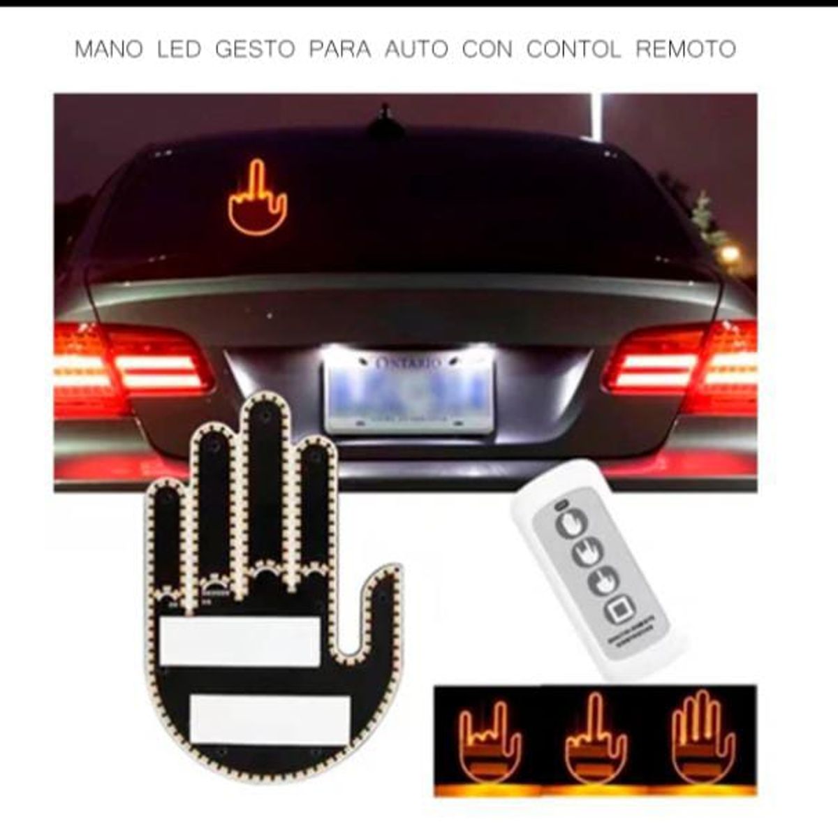 GENERICO - Mano de Luz LED con Gestos Luminoso para Auto con CONTROL
