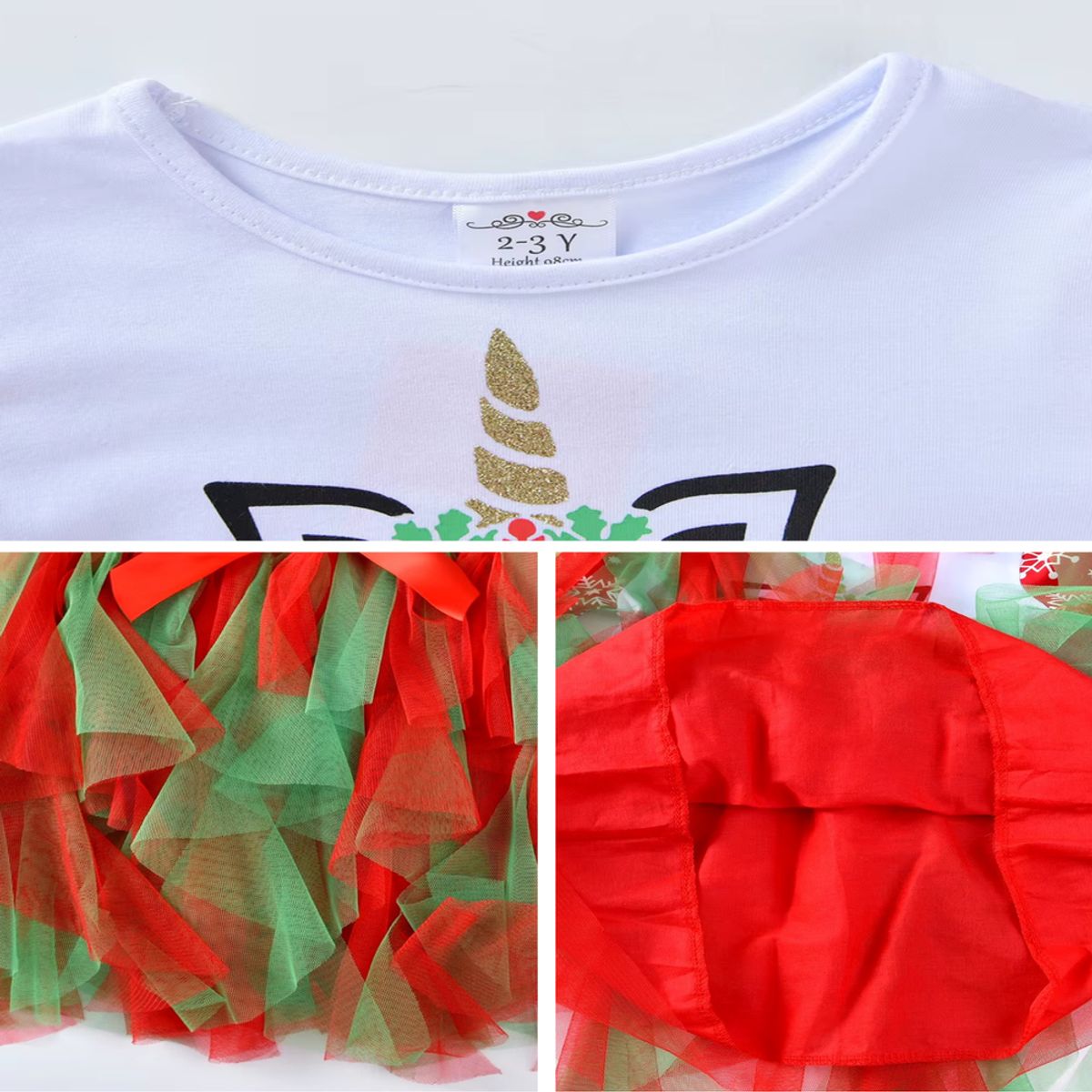 GENERICO - VESTIDO PARA NIÑA NAVIDAD ROJO