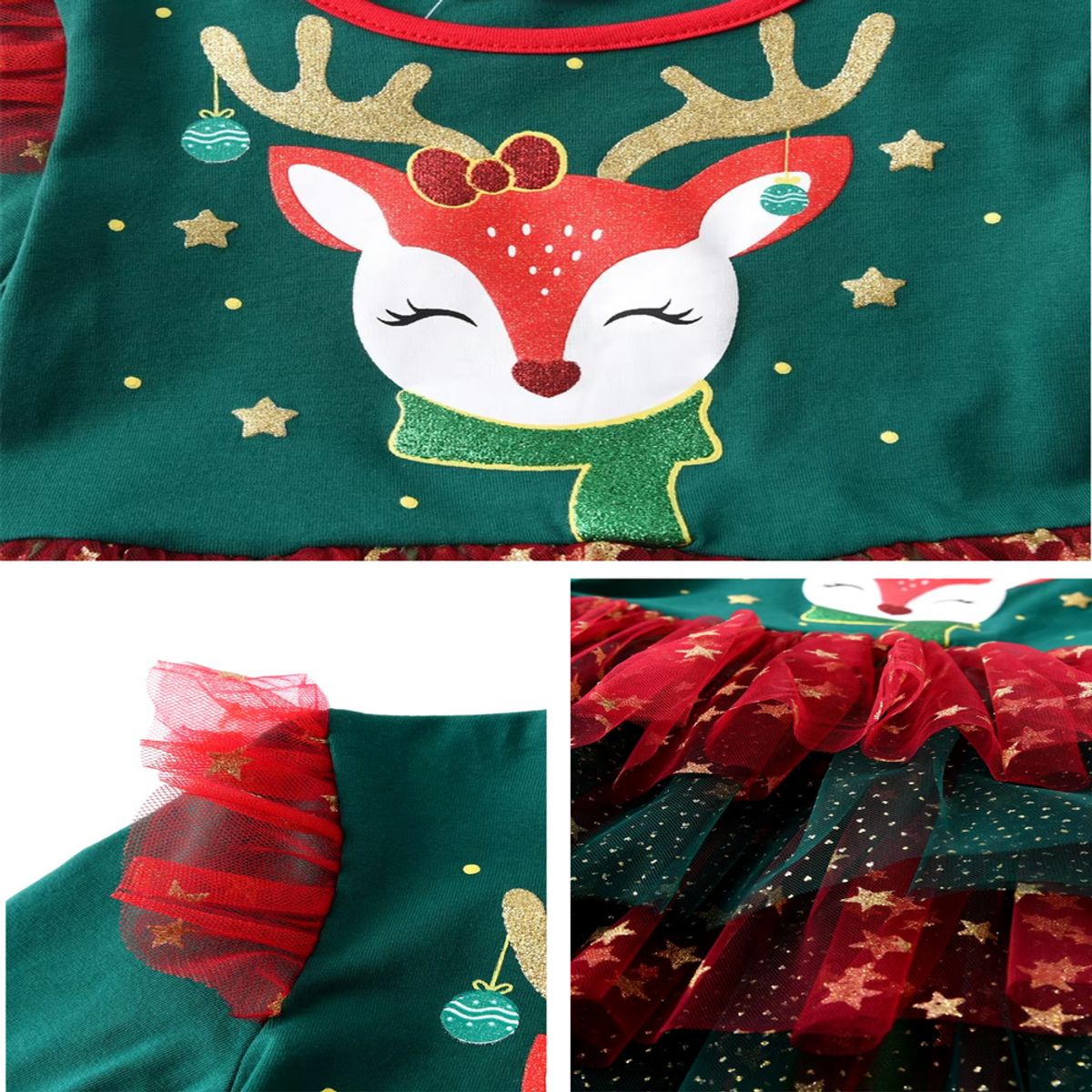 GENERICO - VESTIDO PARA NIÑA NAVIDA DE RENO