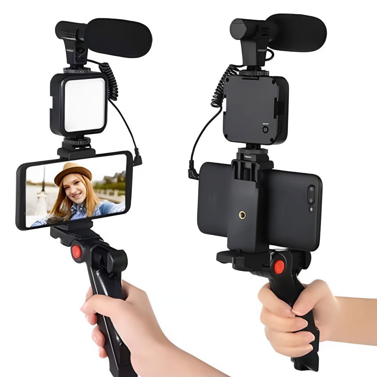 GENERICO - Kit Creación de Video Blog para Celular Luz Led Trípode Micrófono