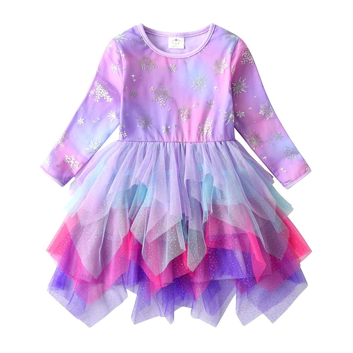 GENERICO - VESTIDO PARA NIÑA DE SIRENA MANGA LARGA LILA