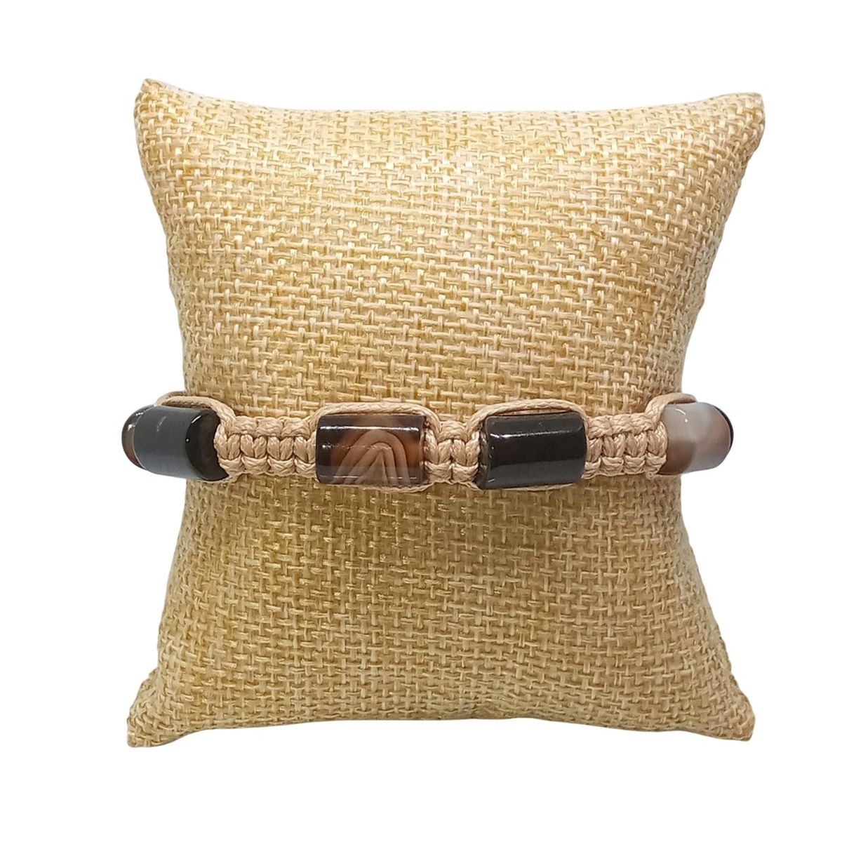 LUCYANA JOYAS Y ACCESORIOS - Pulsera para Hombre con Cuarzo Ágata marrón - Joyas Lucyana