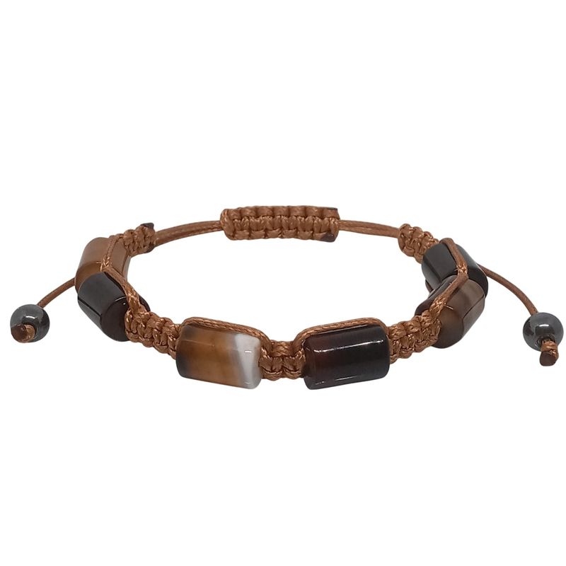 LUCYANA JOYAS Y ACCESORIOS - Pulsera para Hombre con Cuarzo Ágata marrón - Joyas Lucyana