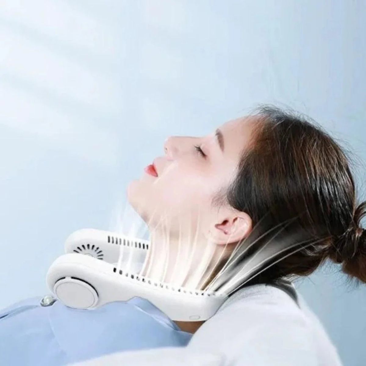 GENERICO - Ventilador de Cuello Portatil Recargable - Blanco