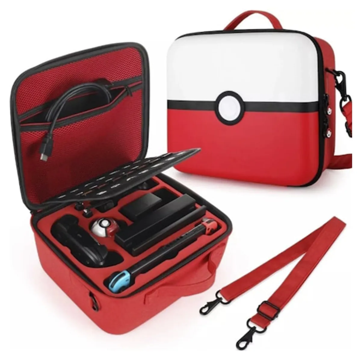 GENERICO - Maleta Estuche Protector Pokemon Pokebola Nintendo Switch