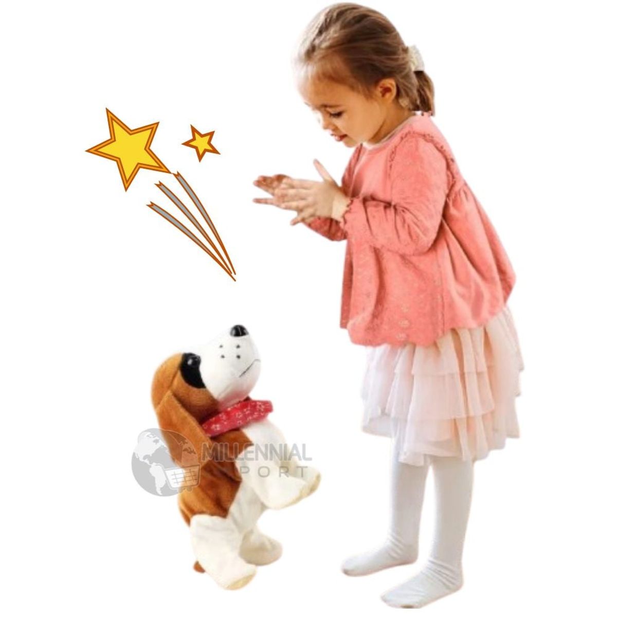 GENERICO - Mascota Perrito Interactivo de Peluche con Sensor y Sonido