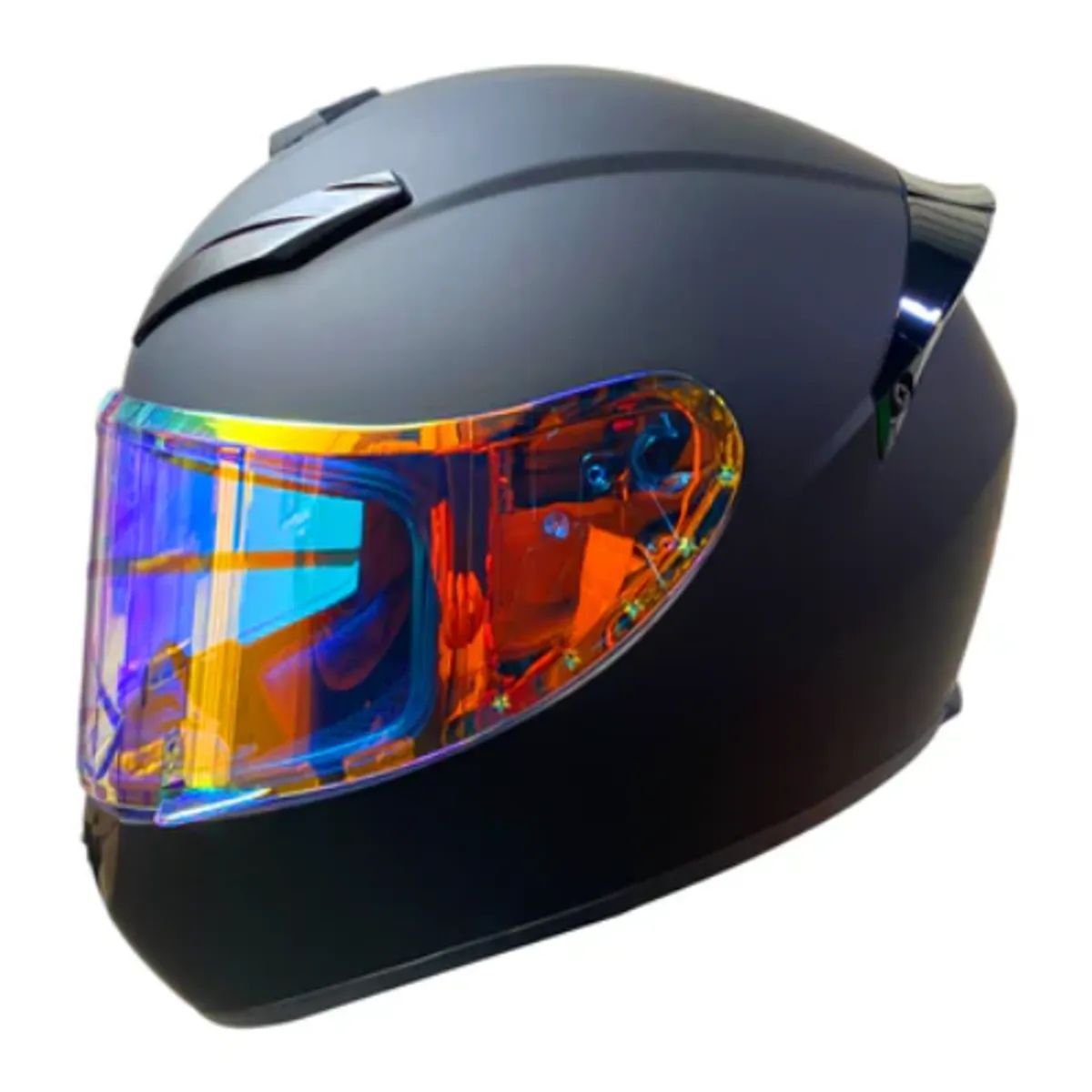 GENERICO - CASCO MOTO NEGRO MATE VISOR DIURNO - TALLA XL