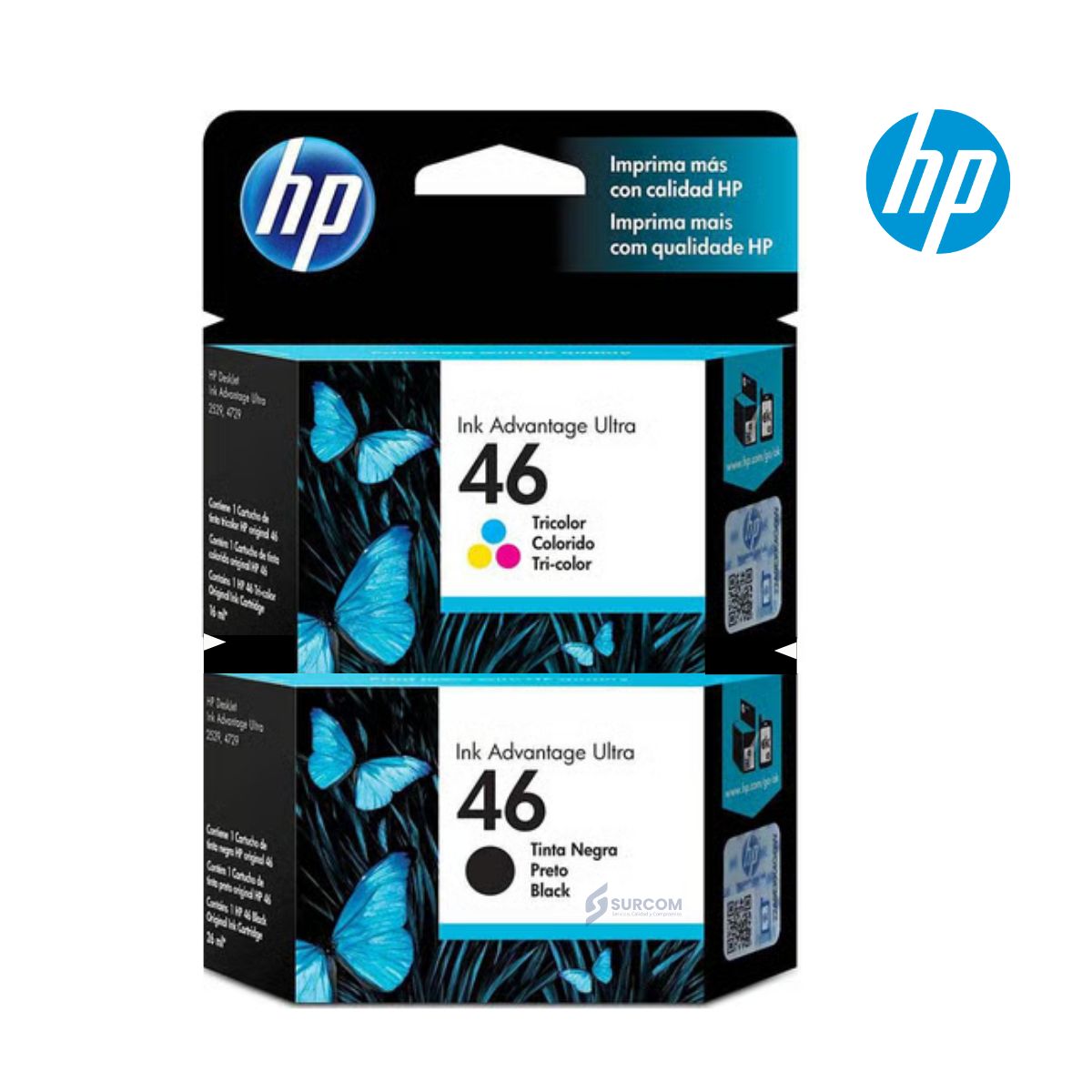 HP - Kit Tinta HP 46 Negro y Tricolor