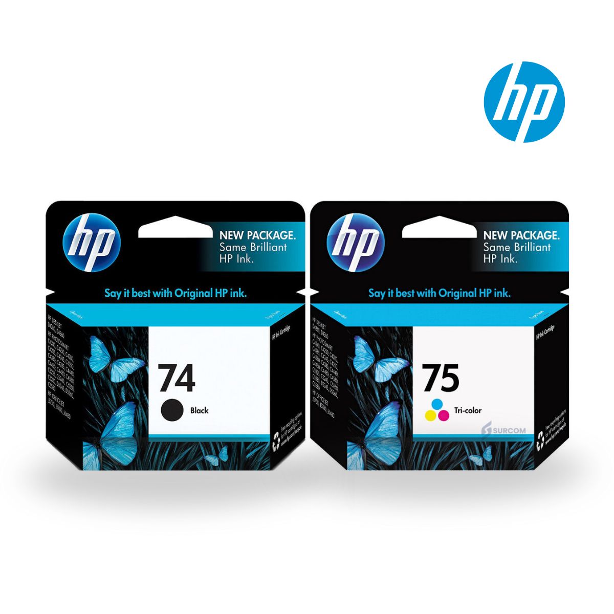 HP - Kit Tinta HP 74, 75 Negro, Tricolor