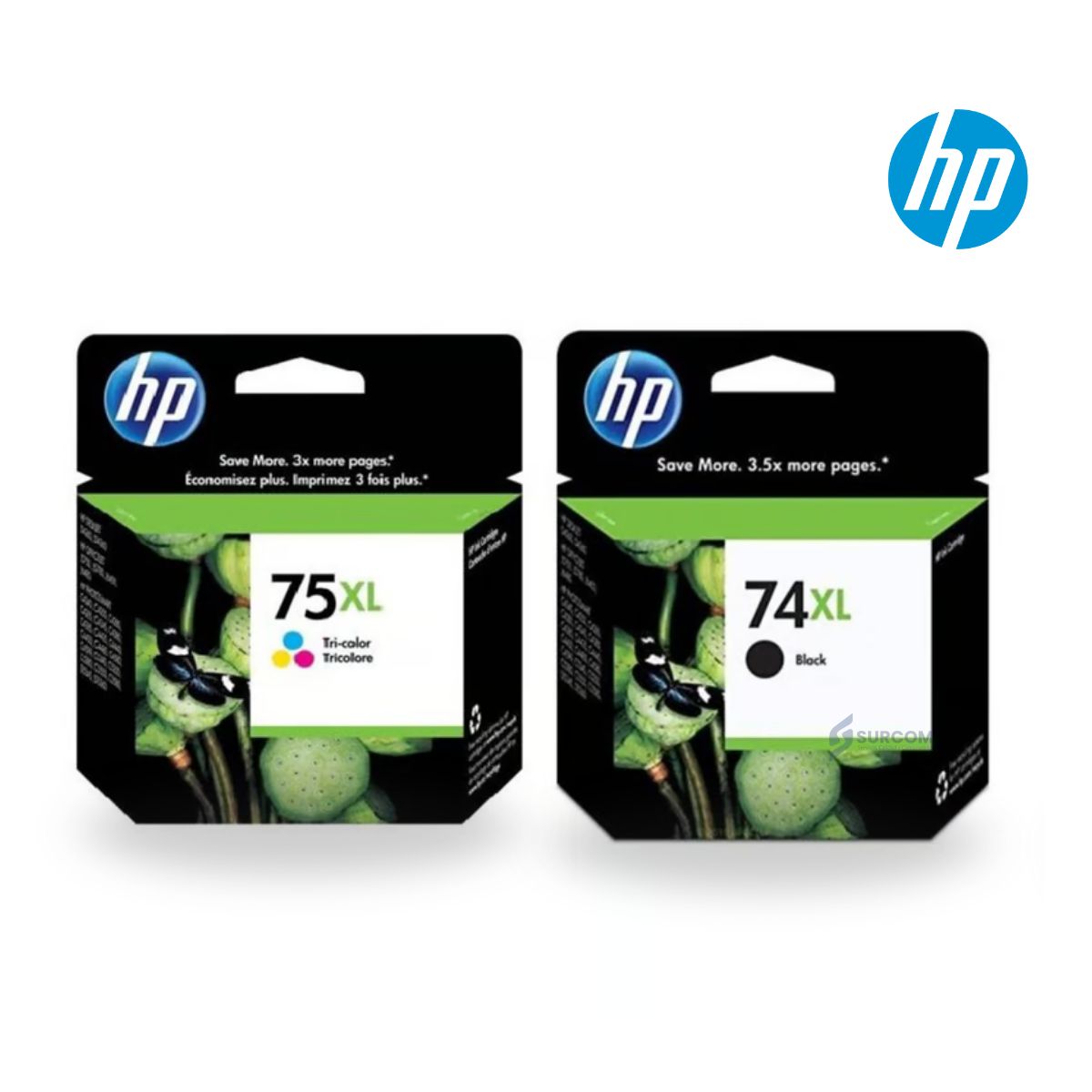 HP - Kit Tinta HP 74 XL, 75 XL Negro, Tricolor