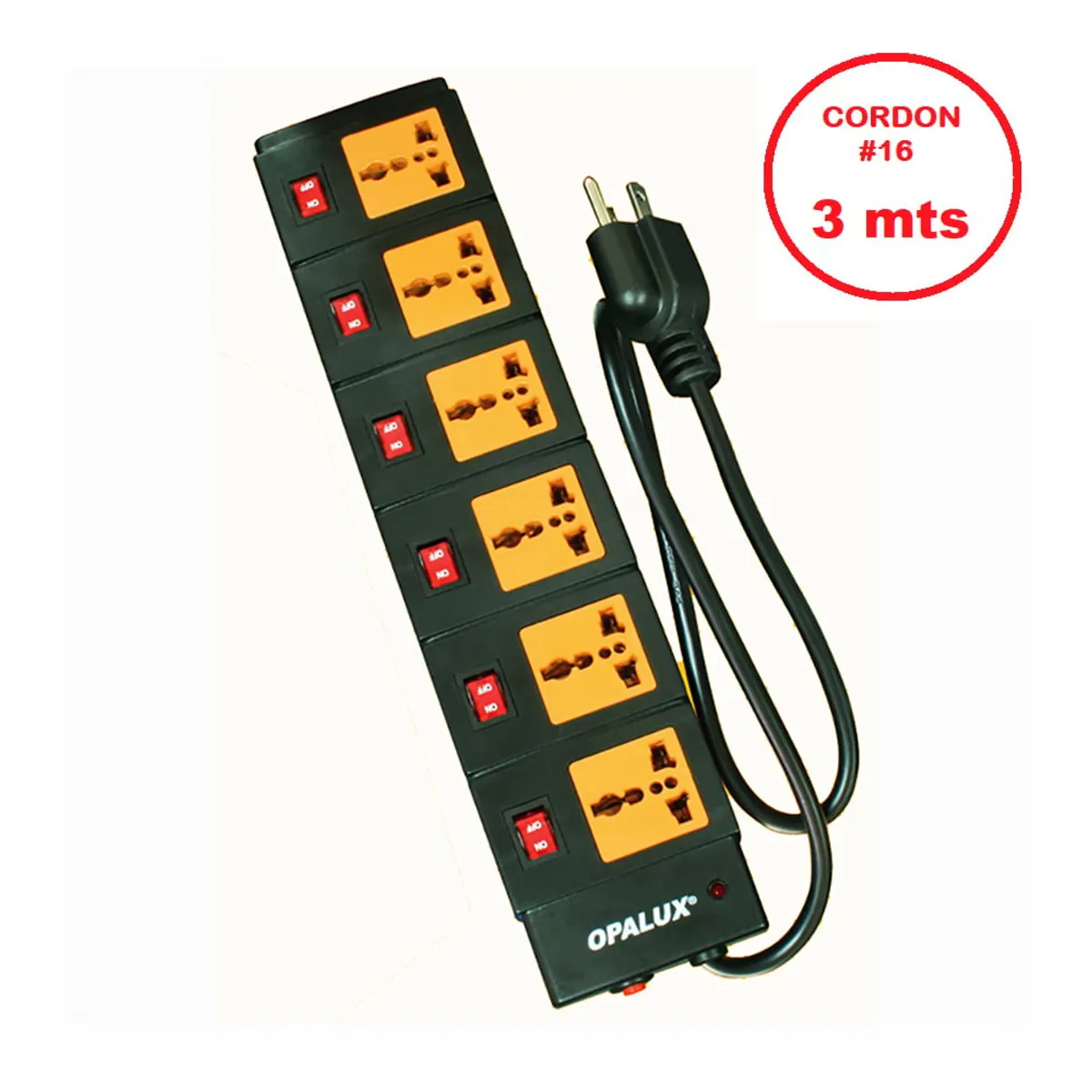 OPALUX - Supresor de picos - 6 tomas múltiples independientes - OPALUX