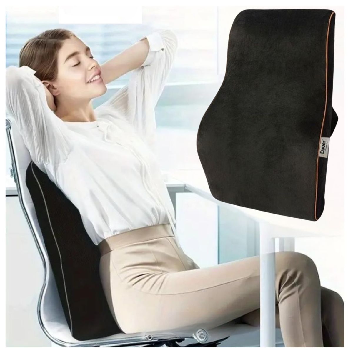 DAUER - Cojín Ergonómico DAUER con Forro y Bolsillo de Bambú +Gel