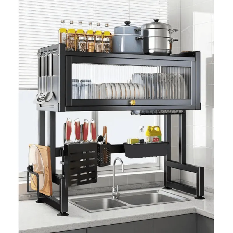 GENERICO - Escurridor con Tapa para Platos - Color Negro