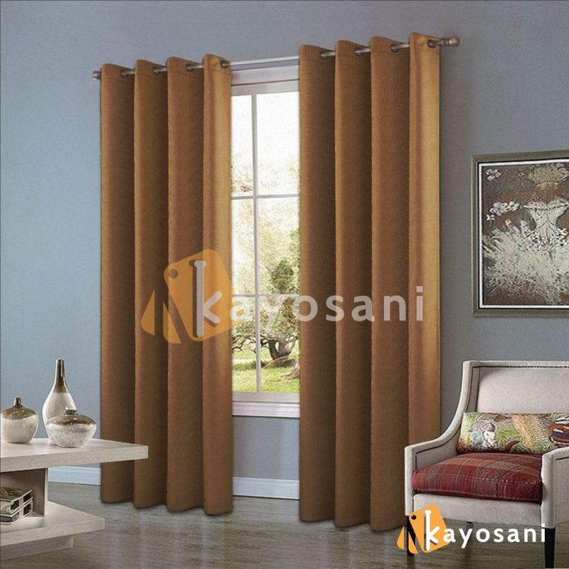 CASATEX - Set de Cortinas JACQUARD Blackout Alto Relieve Brillo 150x250cm Brown