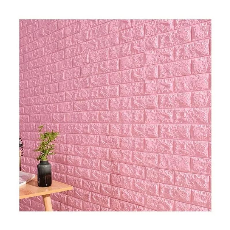 GENERICO - PAPEL TAPIZ ROSADO  3D ADHESIVA SET X10UNIDADES