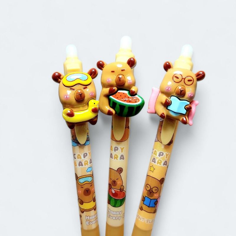 GENERICO - Lapicero borrable capibara pack de 3und