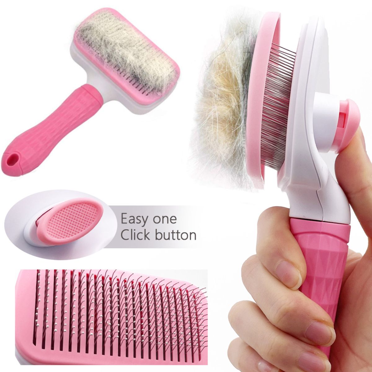 GENERICO - CEPILLO QUITA PELOS PARA MASCOTAS ROSADO