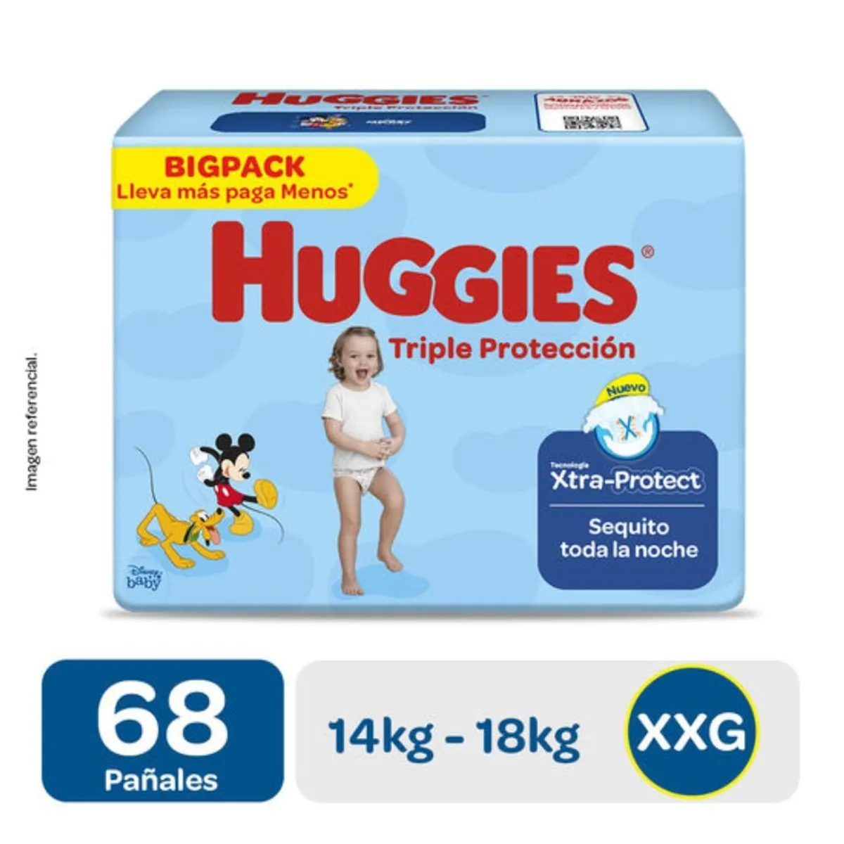 HUGGIES - Pañales Huggies Triple Protección Xtra Big Talla XXG 68 unid