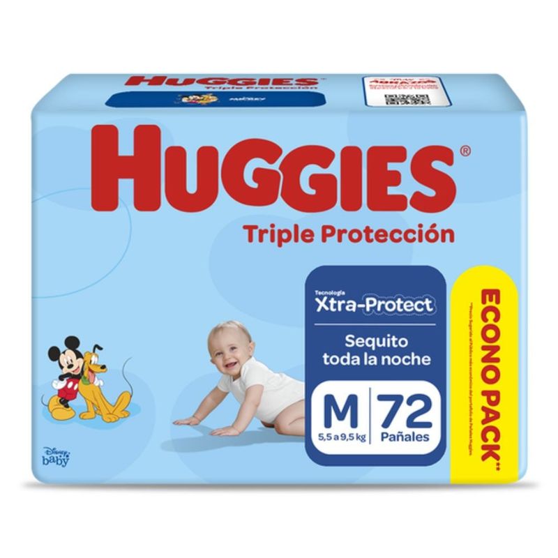 HUGGIES - Pañales Huggies Triple Protección Xtraprotec Talla M 72 unid