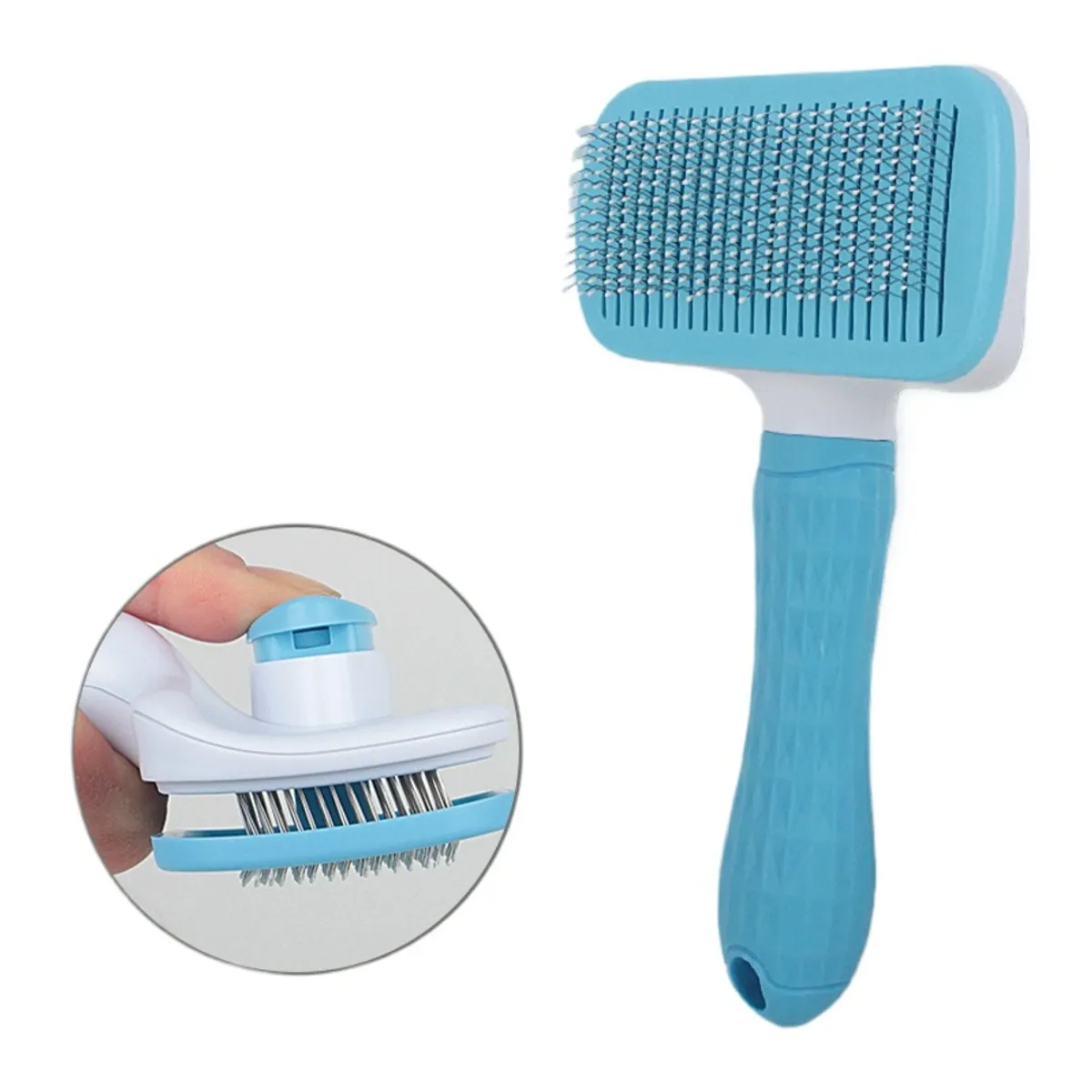 GENERICO - CEPILLO QUITA PELOS PARA MASCOTAS CELESTE