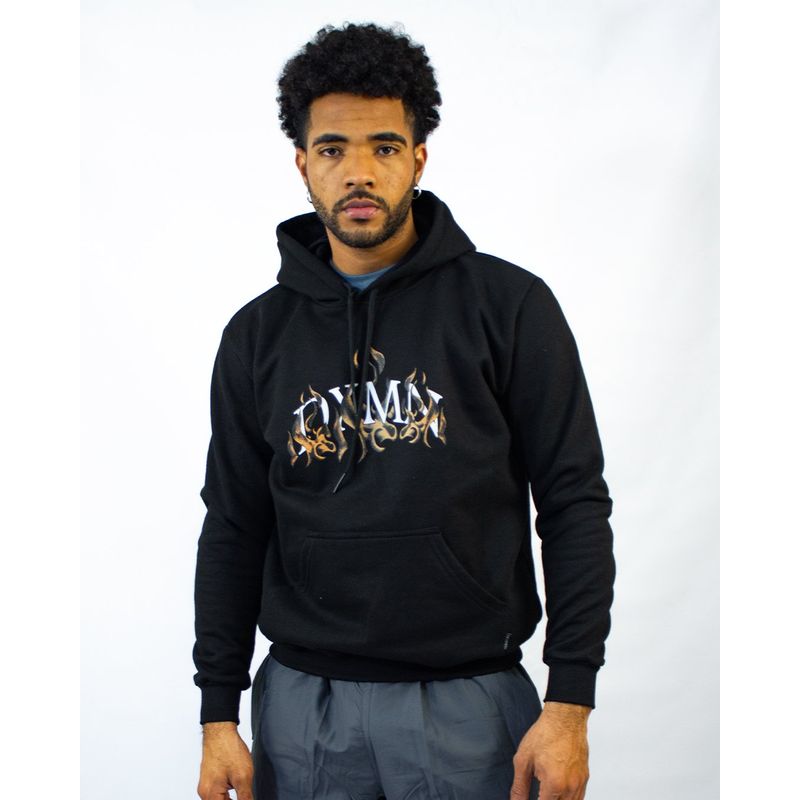 DM DEXMEN - Polera Dexmen Hoodies Llamas Negro
