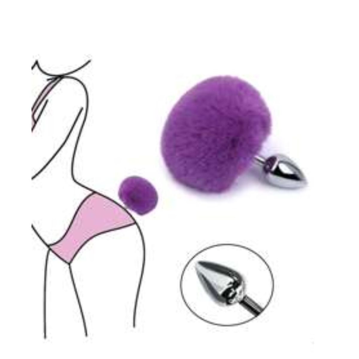 GENERICO - Plug Dilatador Cola Conejo Consolador Morado