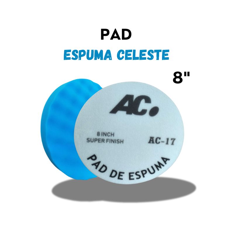AC - PAD DE ESPUMA CELESTE CON VELCRO 8"   AC