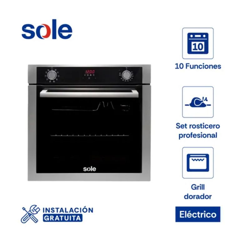 SOLE - Horno Eléctrico Empotrable Sole SOLHO012V2 73L Grill