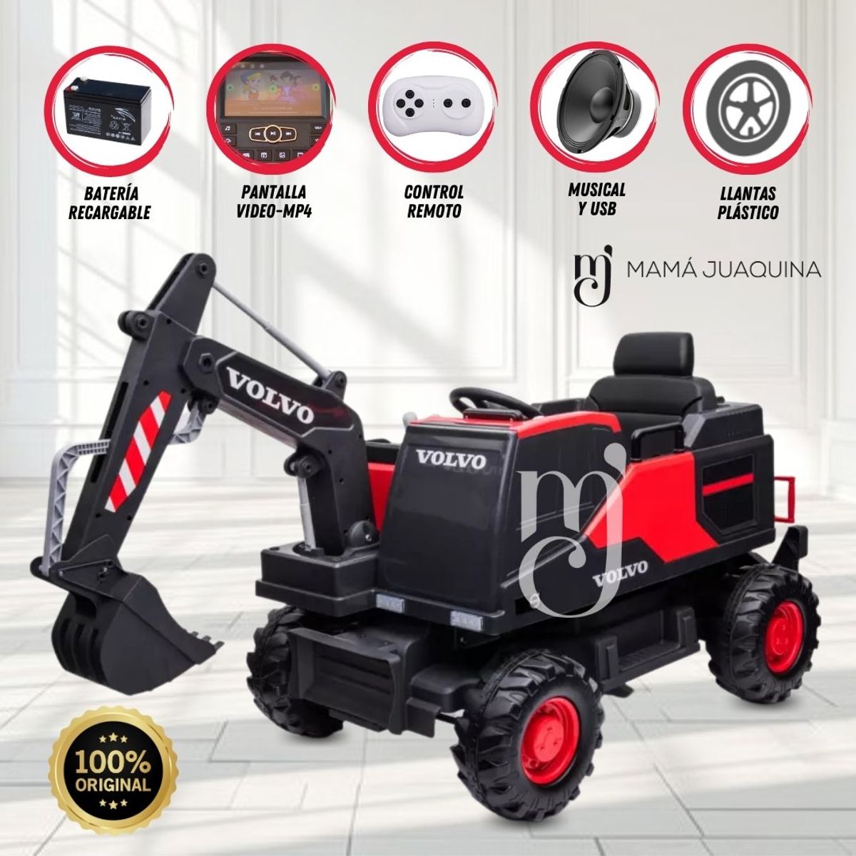 VOLVO - CARRO A BATERÍA  «LAMARPLAS» Con PANTALLA MP4 Red