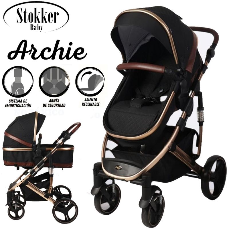 STOKKER BABY - Coche Moises de Lujo  Stokker Baby «ARCHIE» Negro