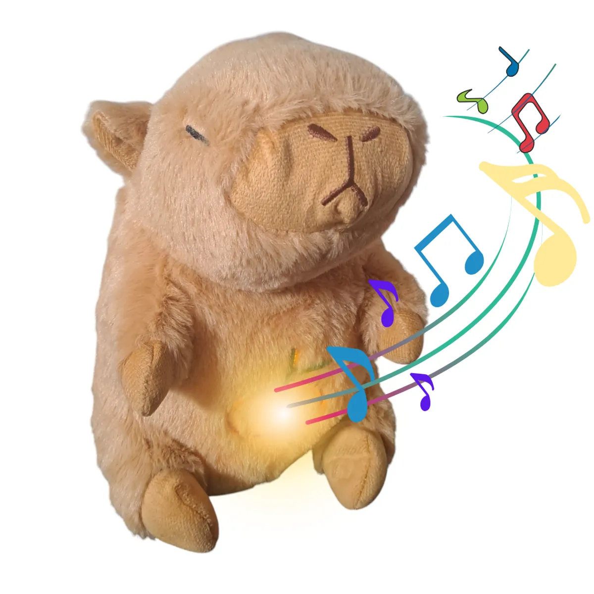 GENERICO - Peluche Capibara Dormilón Respira Musical con Luz