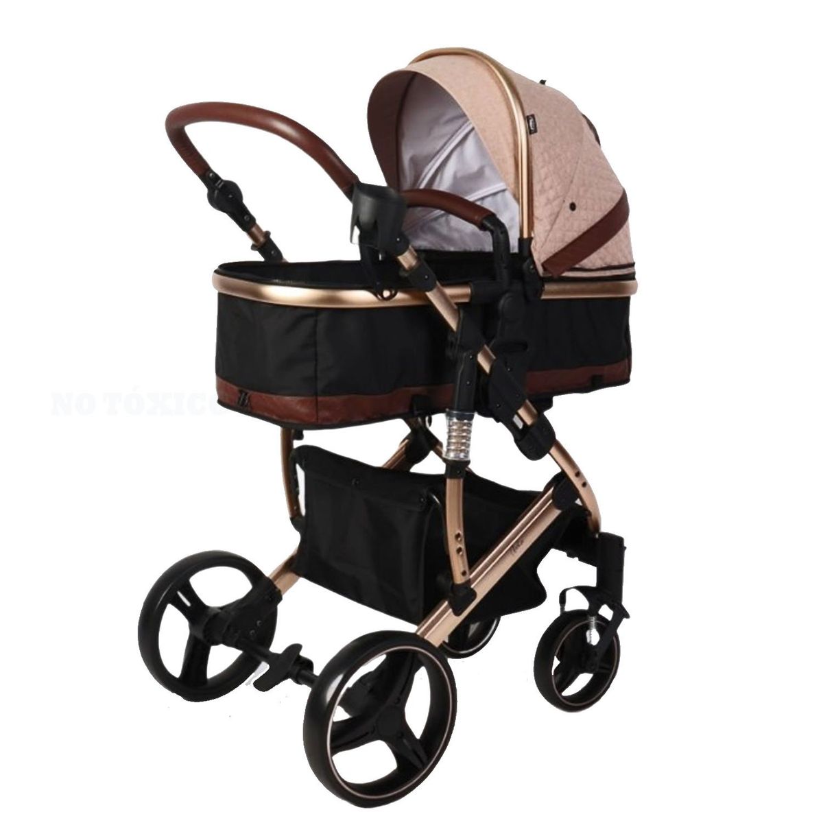 STOKKER BABY - Coche Moises de Lujo 4 en1 Con Porta Bebé Stokker Baby Beige