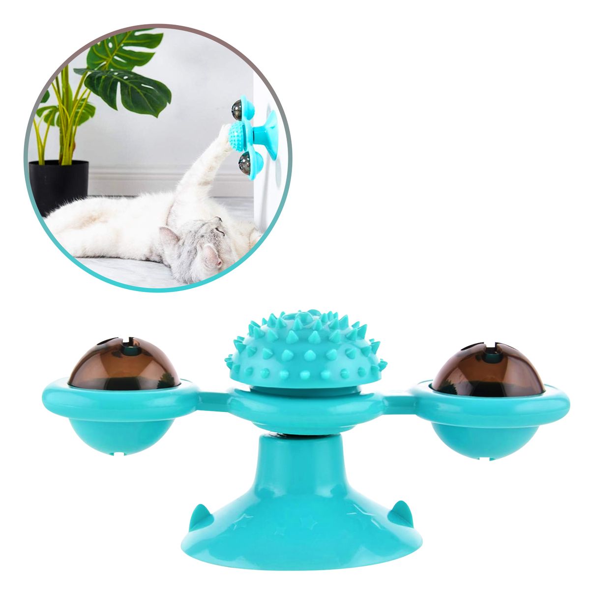 BUYPAL - Juguete para Gatos Molino de Viento con LED