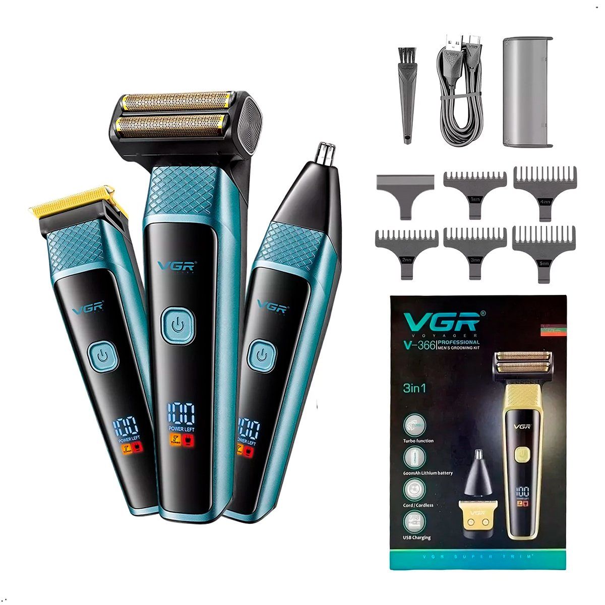 GENERICO - Maquina De Corte De Pelo 3 3n 1 VGR V-366 Inalambrico