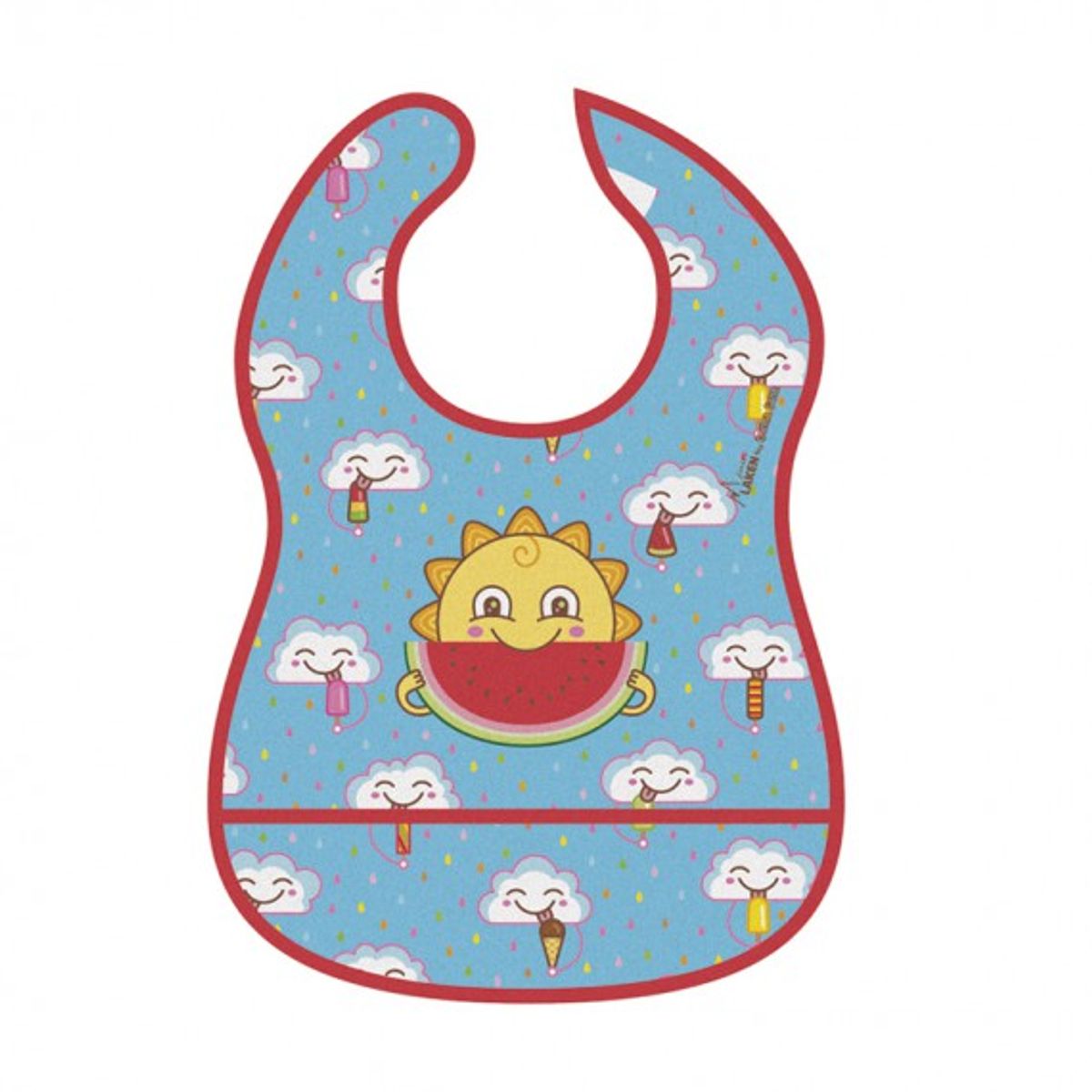 LAKEN - BABERO BEBE NIÑO IMPERMEABLE CON BOLSILLO - LAKEN