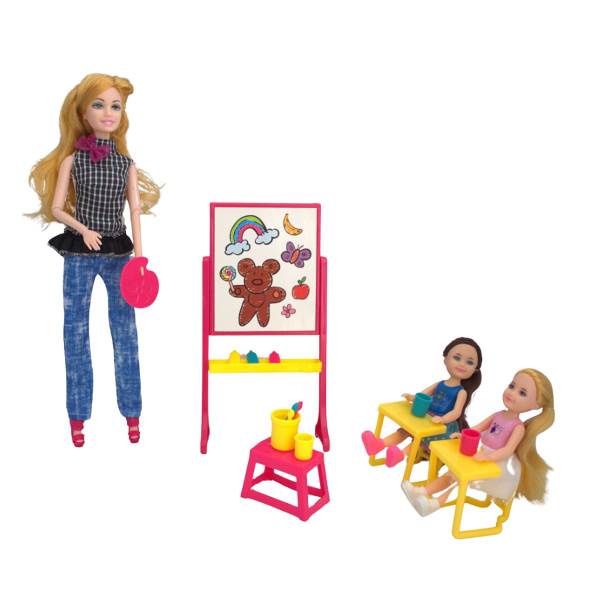 GENERICO - Muñeca maestra / alumnos  y accesorios