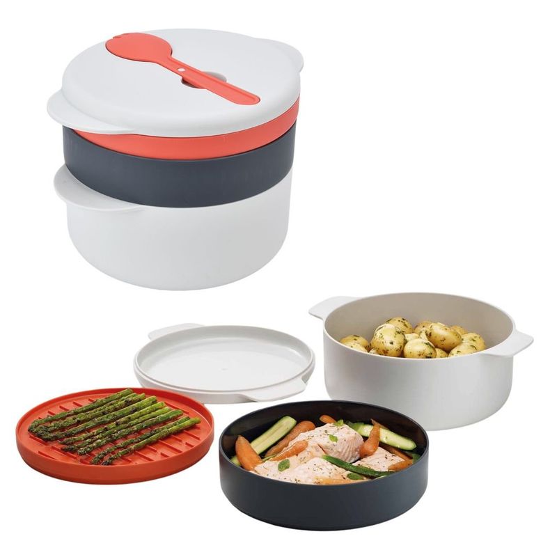 HOGARMAS - Olla Express para Microondas de Múltiples Capas