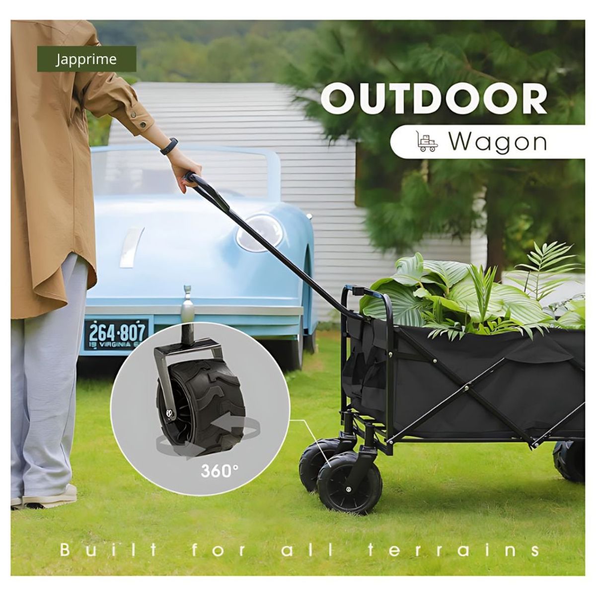 GENERICO - Carro de Carga Plegable Multiusos Con Guiador y Tabla YKDD-001