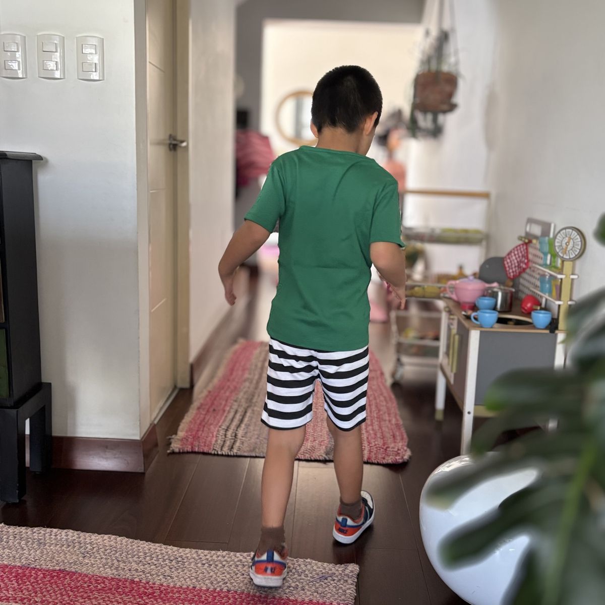 RED CARROT - Short negro y blanco rayado de algodon